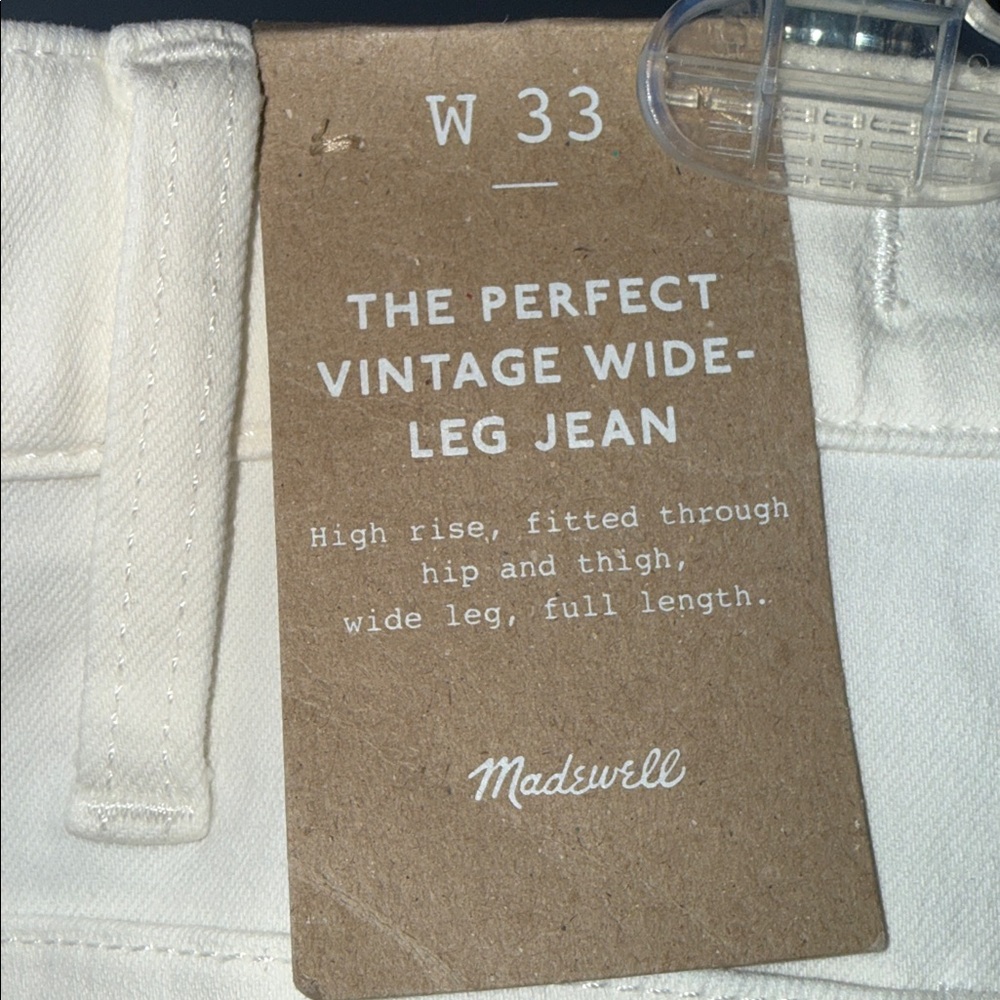 Madewell The Perfect Vintage Wide-Leg Jean Size 33 NWT - Picture 7 of 9